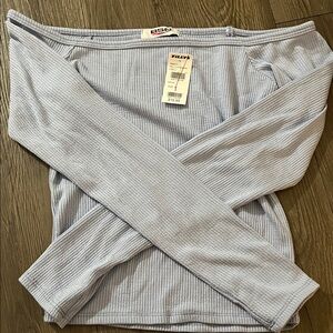 RSQ Light Blue Ribbed Top